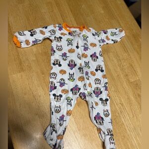 6-9 months- Disney Halloween Themed Kids One Piece - White and Orange‎